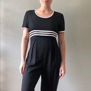 Vintage Scarlett Black & White Pinstripe Jumpsuit